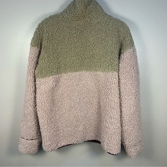 For Love and Lemons Sherpa Patchwork Color Block Full Zip Jacket - Picture 10 of 16